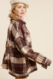 Women's Oversized Plaid Casual Jacket