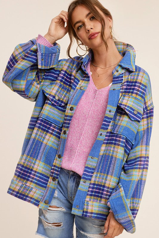 Women's Oversized Plaid Casual Jacket