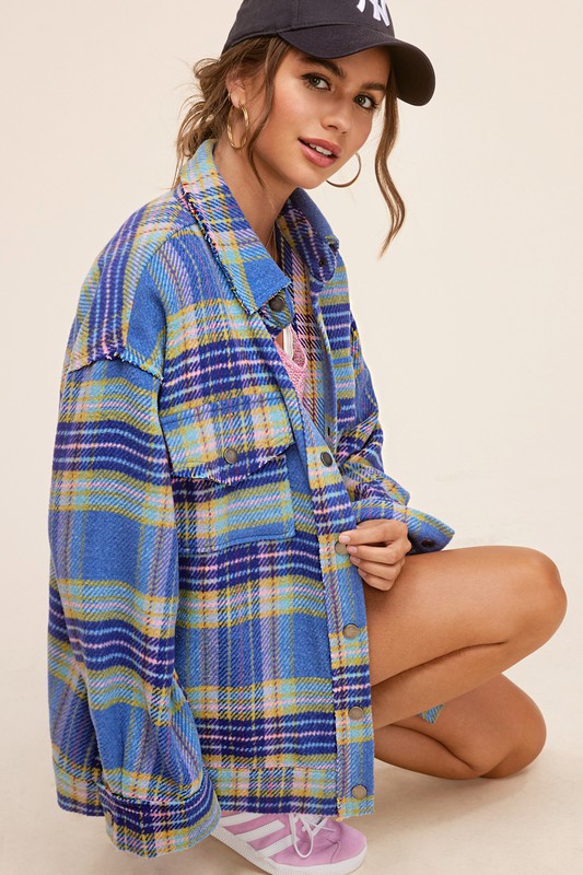 Women's Oversized Plaid Casual Jacket