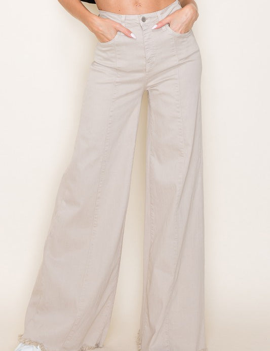 Women's High Waist Vintage Flare Wide Leg Jeans