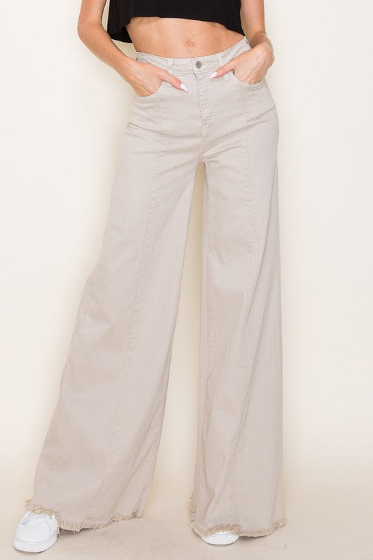 Women's High Waist Vintage Flare Wide Leg Jeans