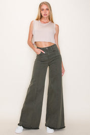 Women's High Waist Vintage Flare Wide Leg Jeans