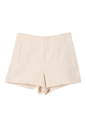 Women's High Waisted Solid White Denim Shorts