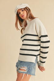 Women's Oversized Knitted Daffie Sweater with Zipper