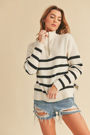 Women's Oversized Knitted Daffie Sweater with Zipper