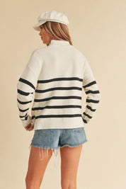 Women's Oversized Knitted Daffie Sweater with Zipper