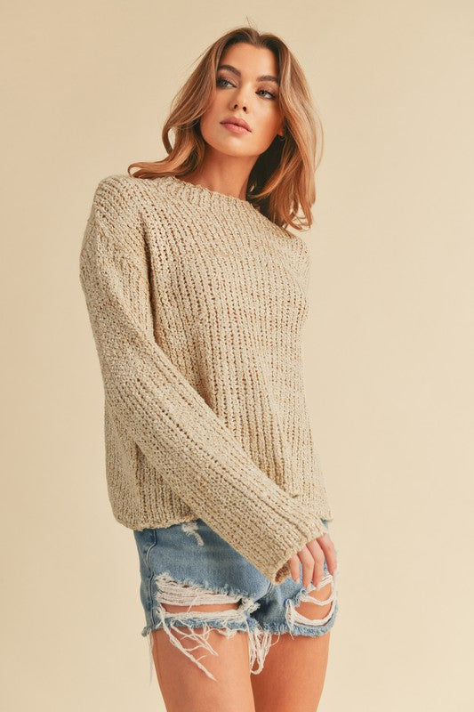 Women's Boxy Fit Mock Neck Knit Sweater