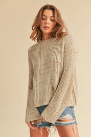 Women's Boxy Fit Mock Neck Knit Sweater