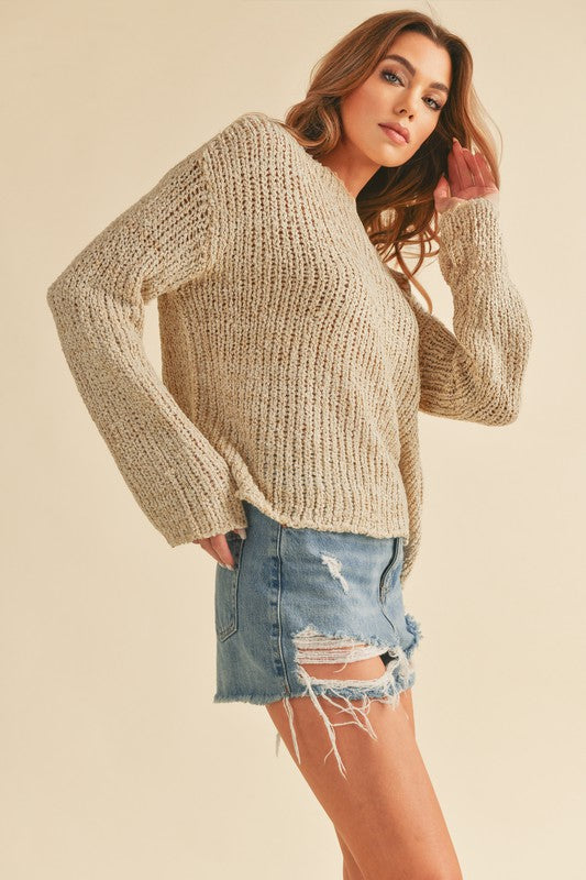 Women's Boxy Fit Mock Neck Knit Sweater