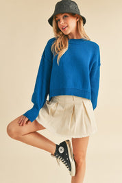 Women's Casual Cropped Pullover Sweater