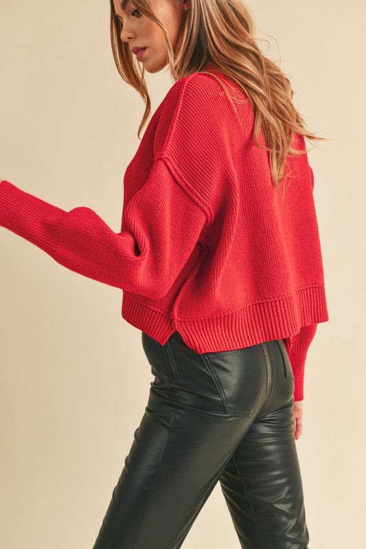 Women's Casual Cropped Pullover Sweater