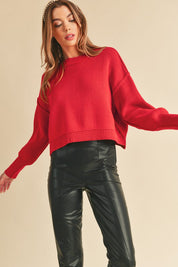 Women's Casual Cropped Pullover Sweater