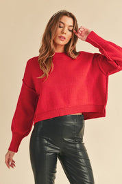 Women's Casual Cropped Pullover Sweater