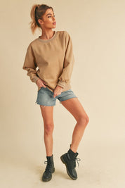 Women's Cozy Brushed Terry Sweatshirt with Embroidery