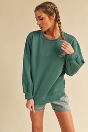 Women's Cozy Brushed Terry Sweatshirt with Embroidery