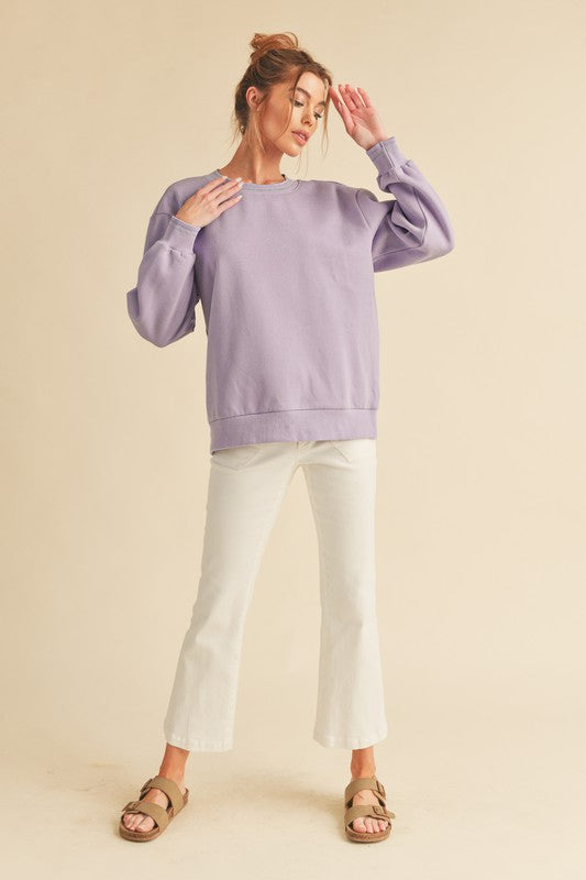 Women's Cozy Brushed Terry Sweatshirt with Embroidery