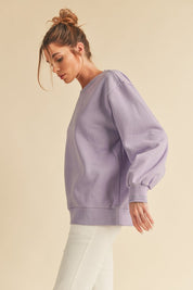 Women's Cozy Brushed Terry Sweatshirt with Embroidery