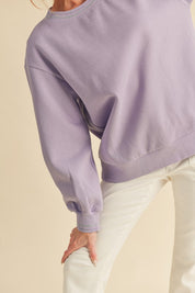 Women's Cozy Brushed Terry Sweatshirt with Embroidery