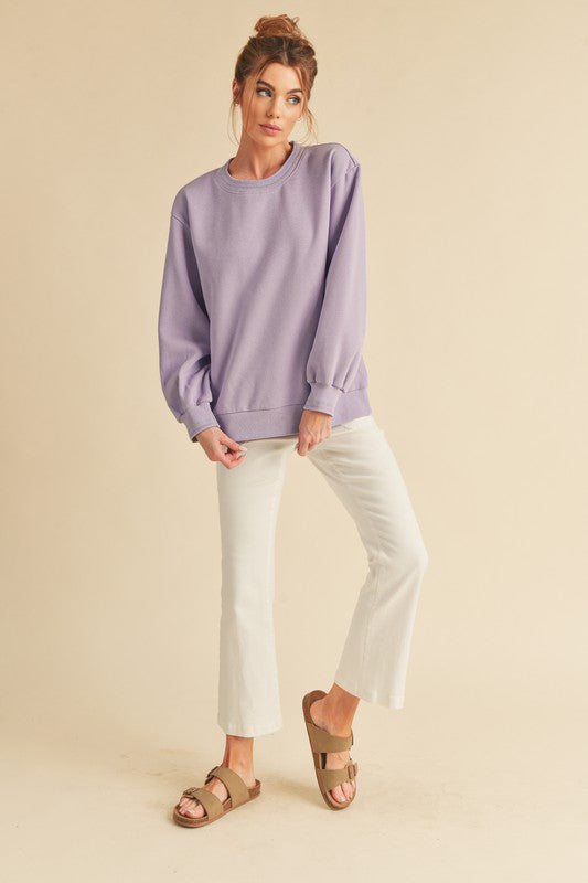 Women's Cozy Brushed Terry Sweatshirt with Embroidery