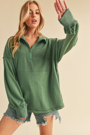 Women's Casual 1/4 Zip Voluminous Pullover