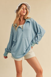 Women's Casual 1/4 Zip Voluminous Pullover