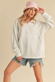 Women's Casual 1/4 Zip Voluminous Pullover