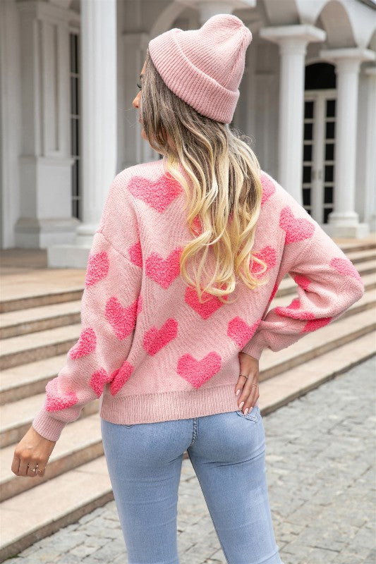 Women's Cozy Hearts Knit Sweater