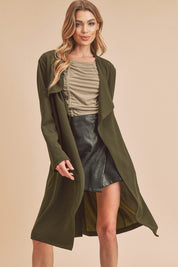 Women's Relaxed Fit Open Front Long Sleeve Coat