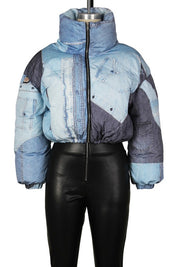 Women's Casual Multi-Fabric Puffer Jacket