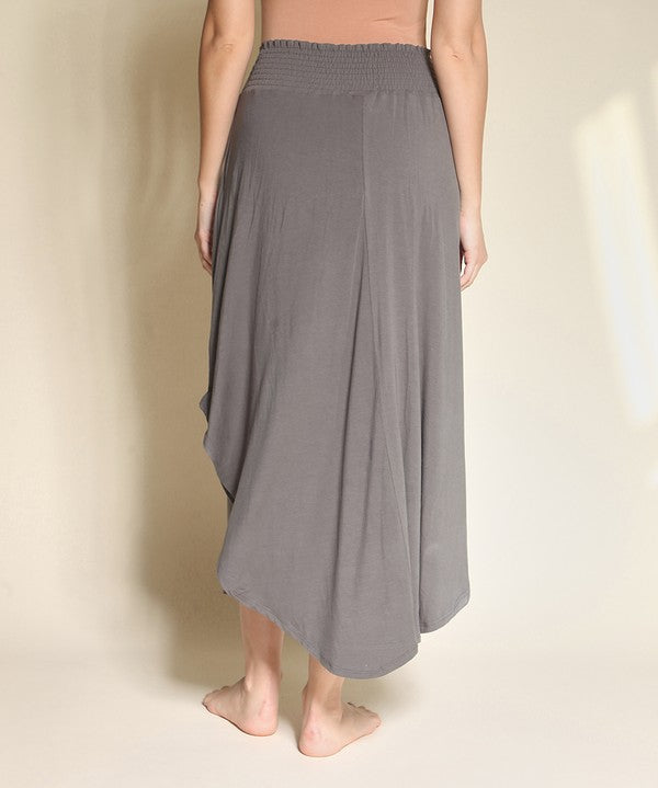 Women's Bamboo Maxi Skirt with Smocked Waist