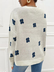 Women's Floral Knit Sweater