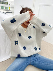 Women's Floral Knit Sweater