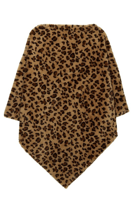 Women's Leopard Pattern Fur Cape