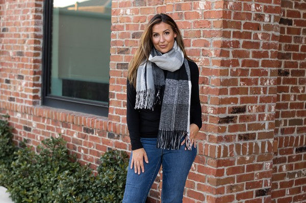 Women's Colorful Plaid Knitted Scarf