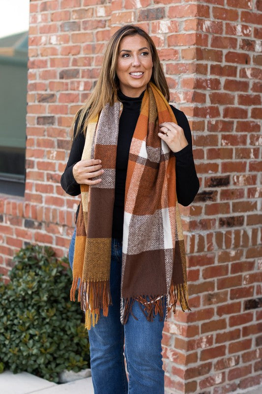 Women's Colorful Plaid Knitted Scarf