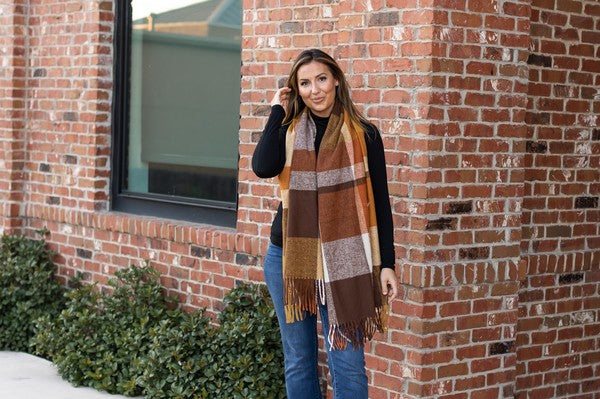 Women's Colorful Plaid Knitted Scarf