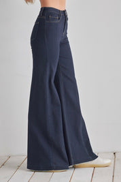 Women's High Waist Vintage Flare Wide Leg Jeans