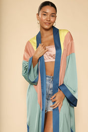 Women's Maxi Chevron Kimono with Side Slits