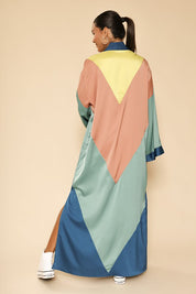 Women's Maxi Chevron Kimono with Side Slits