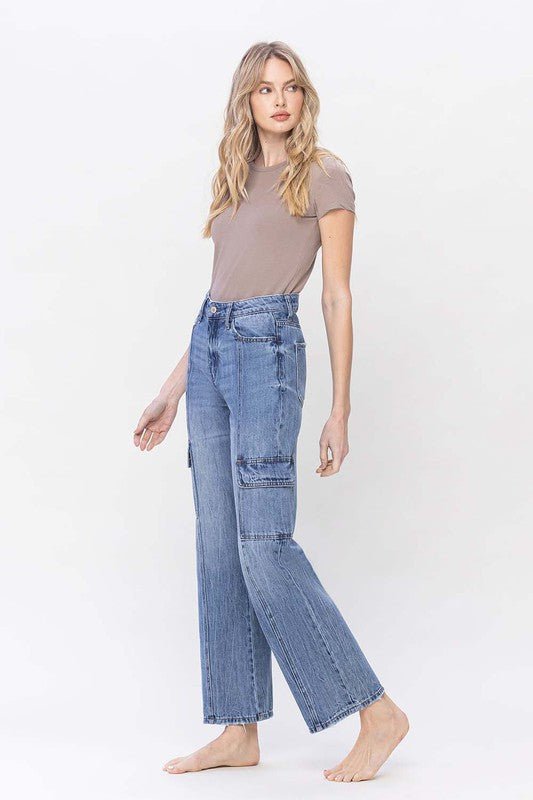 Women's High Rise Relaxed Cargo Jeans