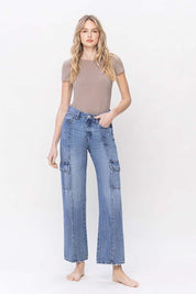 Women's High Rise Relaxed Cargo Jeans