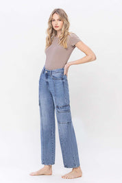 Women's High Rise Relaxed Cargo Jeans