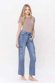 Women's High Rise Relaxed Cargo Jeans