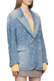 Women's Stylish Denim Blazer Jacket