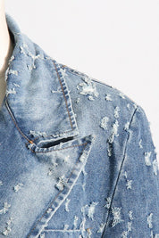 Women's Stylish Denim Blazer Jacket