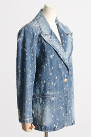 Women's Stylish Denim Blazer Jacket