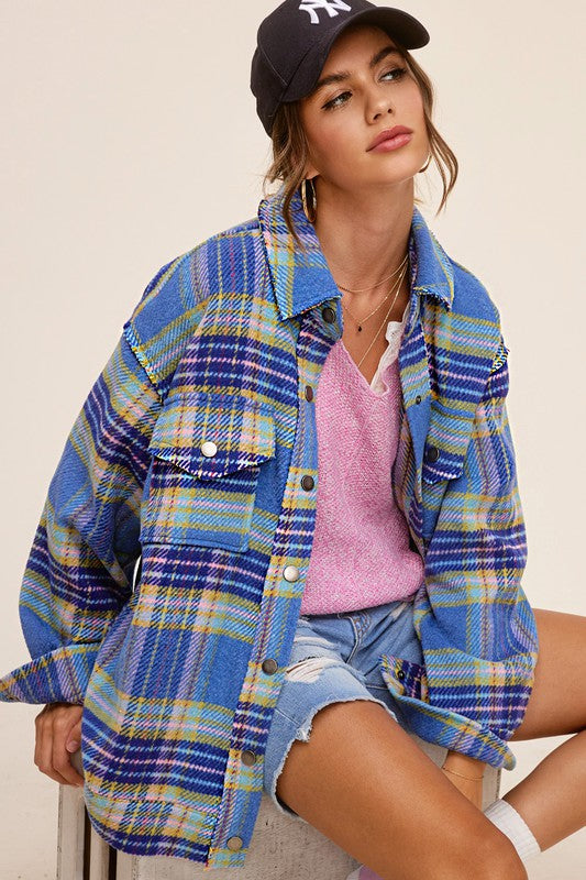 Women's Oversized Plaid Casual Jacket