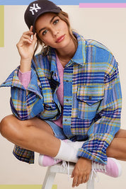 Women's Oversized Plaid Casual Jacket