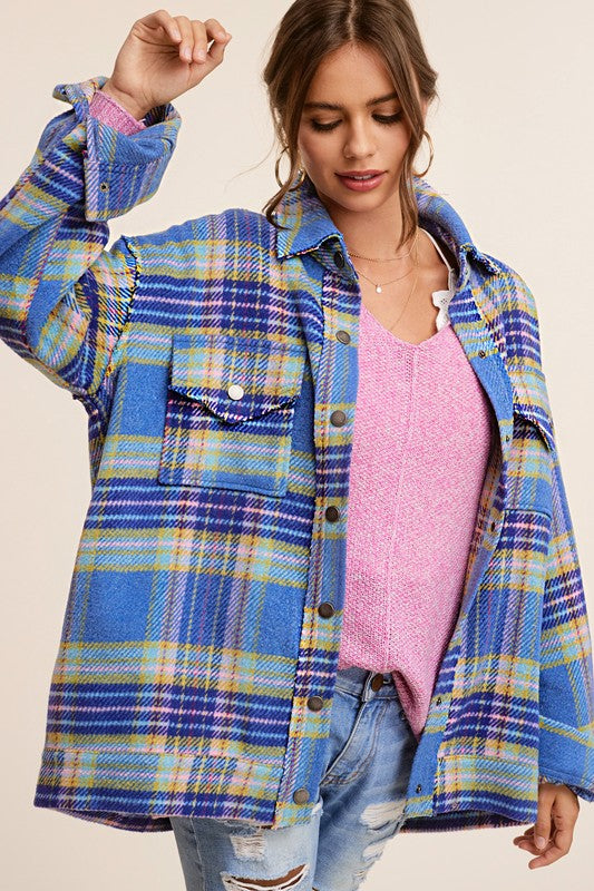 Women's Oversized Plaid Casual Jacket