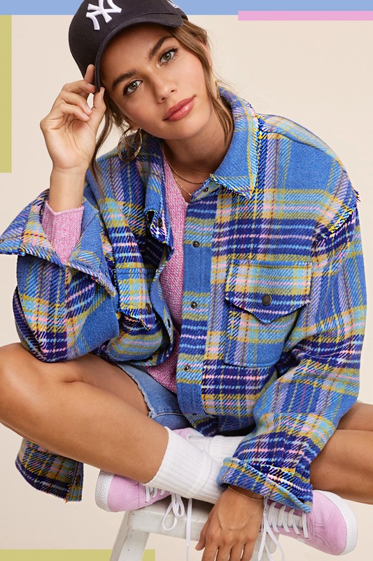 Women's Oversized Plaid Casual Jacket